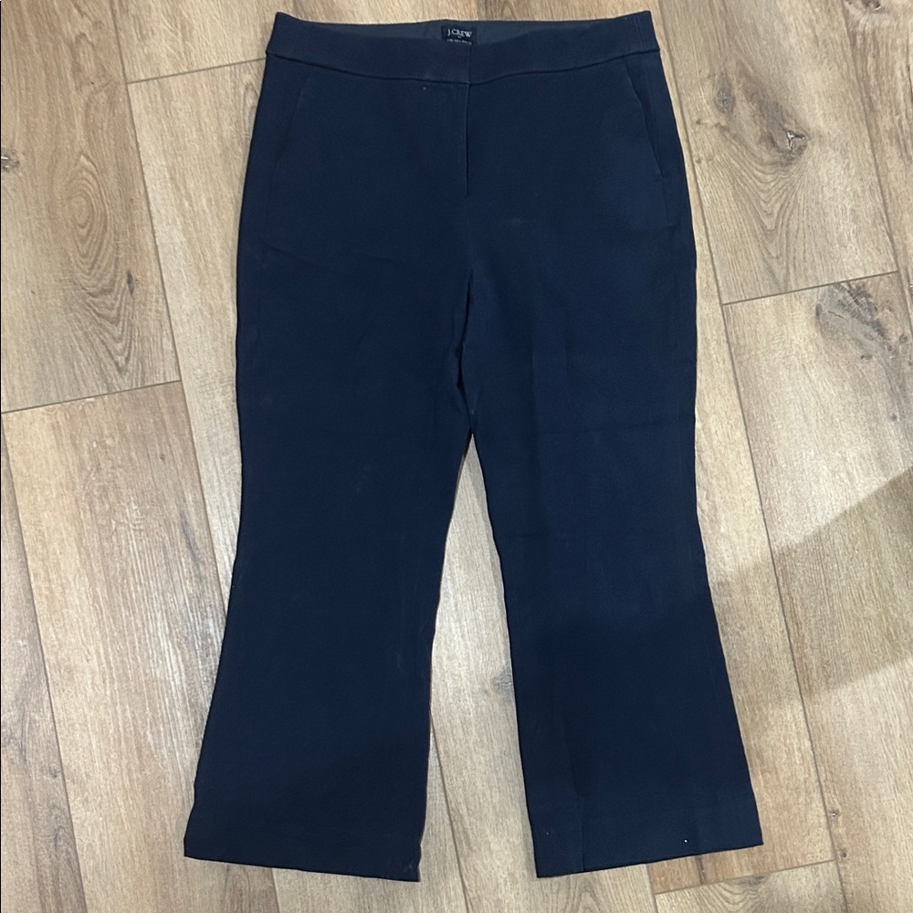 J. Crew Dark Navy Cropped Wide-Leg Trousers
